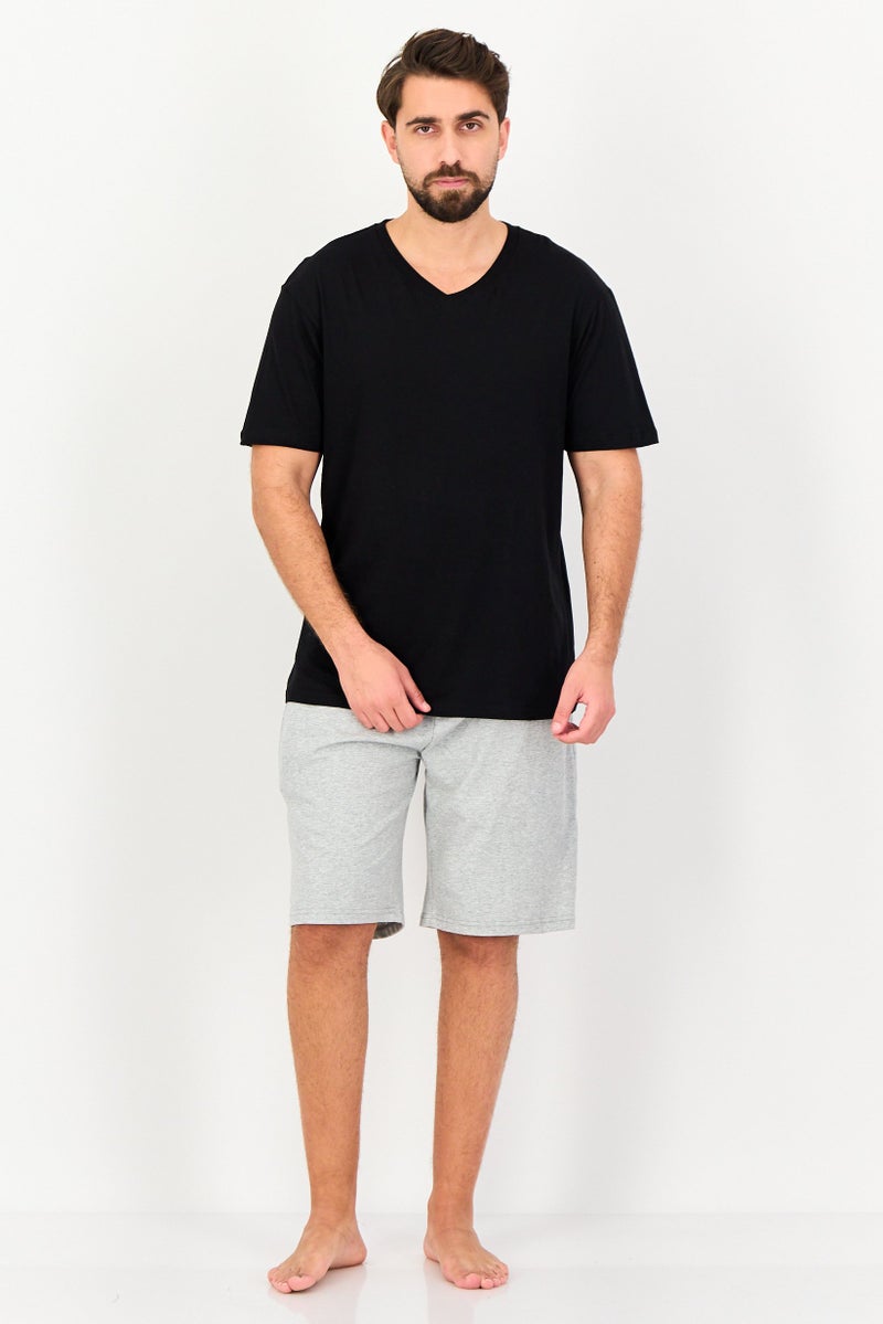 NAUTICA Men 3 Pcs V-Neck Brand Logo Undershirt, Black - Image 4