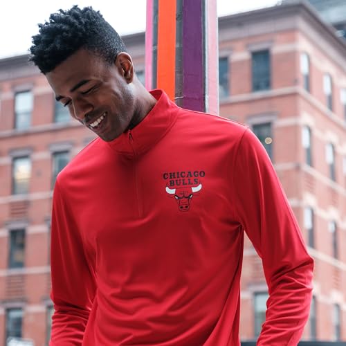 Ultra Game NBA Official Men’s Quarter Zip Long Sleeve Pullover T-Shirt - Unisex, Los Angeles Lakers, Team Color, Medium - Image 3