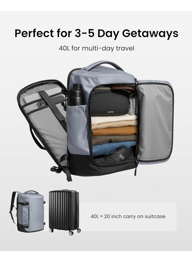 Tomtoc Navigator-T66 Liteway 40L Travel Backpack – TSA-Friendly Carry-On Luggage, Water-Resistant Lightweight Business Rucksack, Fits 17.3-Inch Laptop, Durable Weekender Daypack - Image 3
