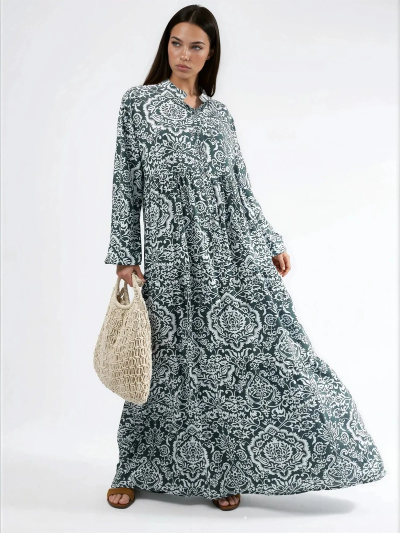هيكاب Comfortable Patterned Maxi Dress