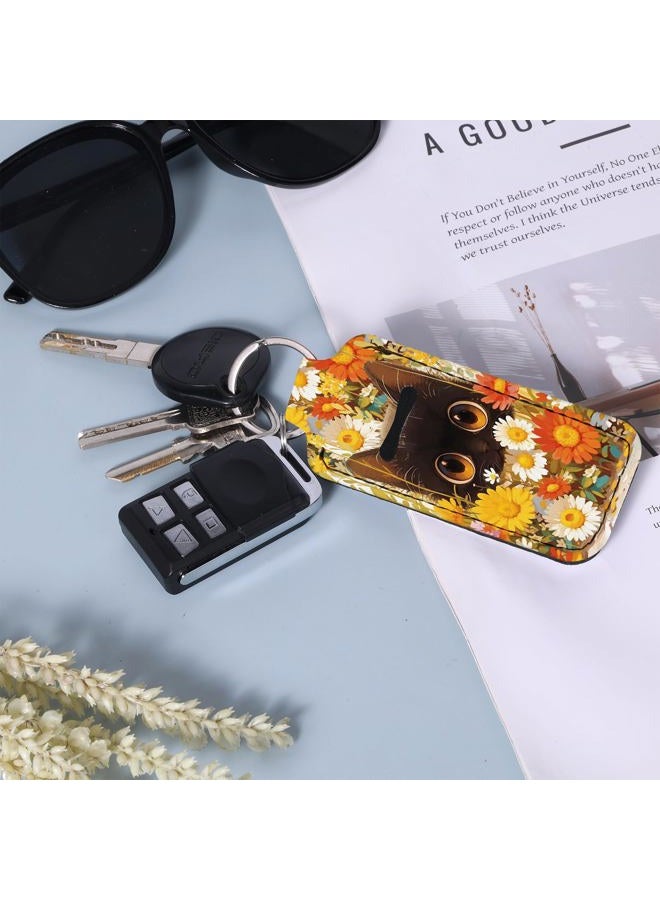 WXCYDG Chapstick Holder Keychain,Cute Lip gloss Keychain,Lipstick Neoprene Clip-on Lip Balm Holder for Woman, Black Cat 1 - Image 5