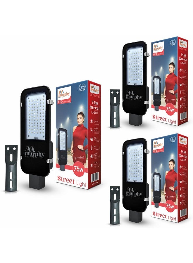 Murphy LED 75W IP-65 BIS Approved Waterproof Outdoor Street Light, Cool White, Pack of 3 - Image 1