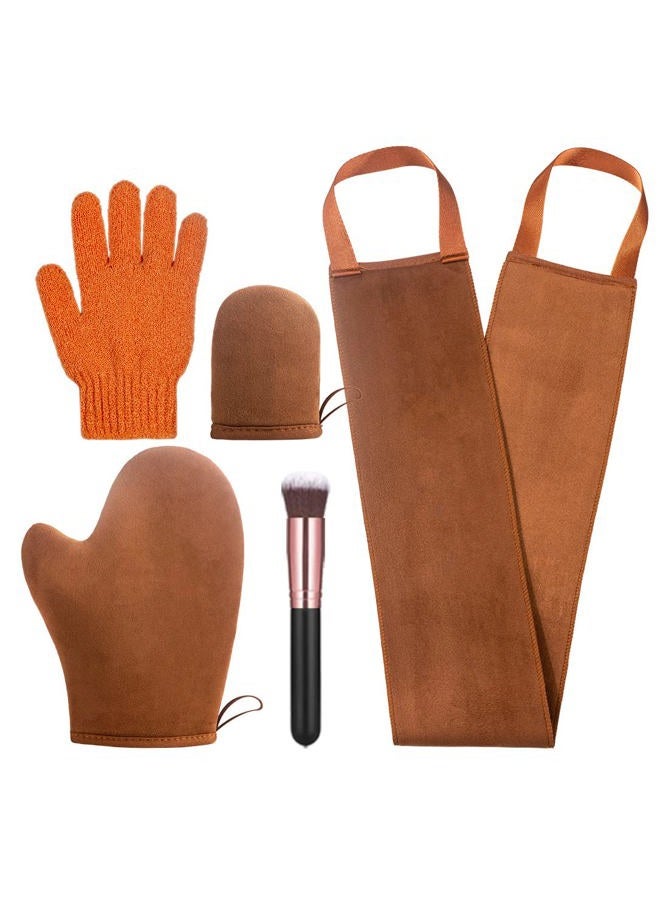 ANSPHIE 5 Pack Self Tanning Mitt Applicator Tanning Mitts Self Tanner Kit, Self Tanner Mitt Applicator Sunless Tanner Mitt Self Tanning Glove for Self Tan Mitt Applicator Self Tanner Mit Tanner Glove  - Image 1