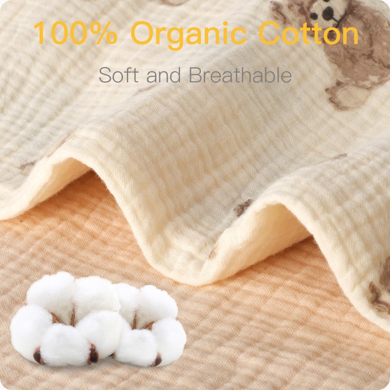 Knirose 100% Organic Cotton 52x28 Inches Muslin Crib Sheets Fitted Crib Mattress Sheet for Baby Girls & Boys, Soft Boho Neutral Toddler Bedding Bed Sheets Fits Well Standard Size Crib Mattress 28x52 Inches - Image 4