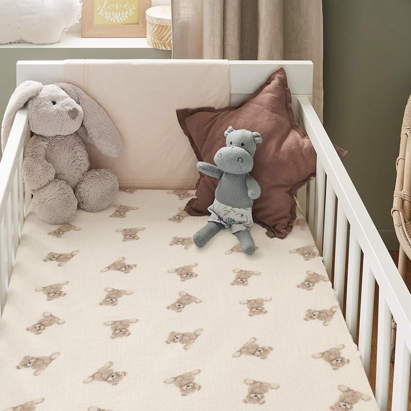 Knirose 100% Organic Cotton 52x28 Inches Muslin Crib Sheets Fitted Crib Mattress Sheet for Baby Girls & Boys, Soft Boho Neutral Toddler Bedding Bed Sheets Fits Well Standard Size Crib Mattress 28x52 Inches - Image 2