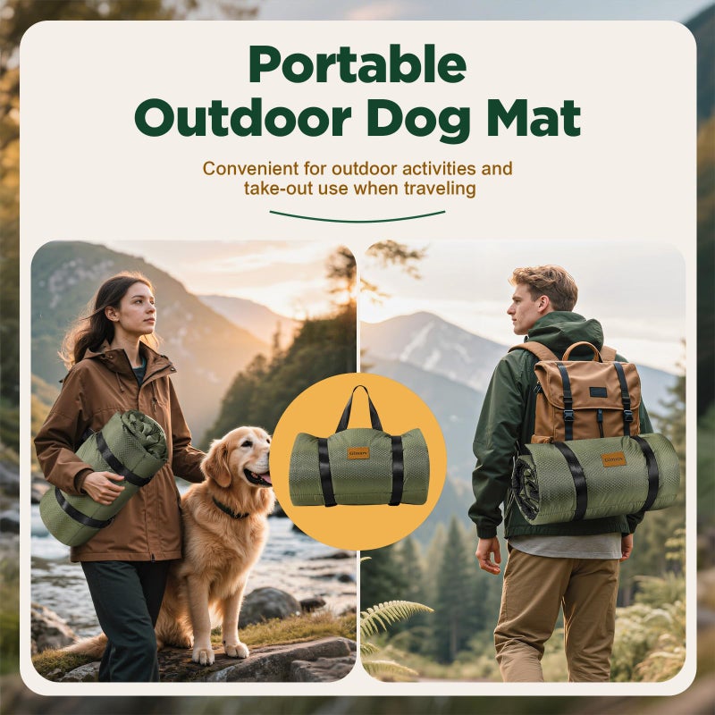 Gimars Upgraded Outdoor Dog Bed with Waterproof Film, Easy to Roll Up with Buckle, Large Travel Pet Bed for Medium & Large Dog, Portable, Foldable, Washable for Camping,Traveling - Image 2