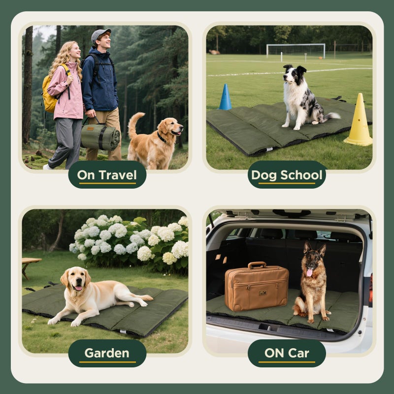 Gimars Upgraded Outdoor Dog Bed with Waterproof Film, Easy to Roll Up with Buckle, Large Travel Pet Bed for Medium & Large Dog, Portable, Foldable, Washable for Camping,Traveling - Image 3