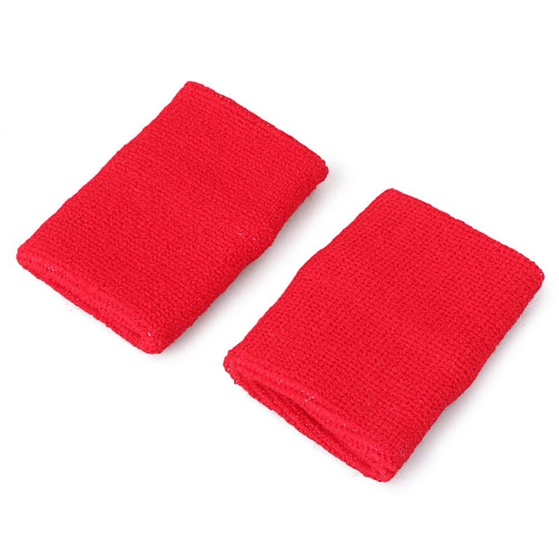 Mallofusa 10 Pack Colorful Sports Basketball Football Absorbent Wristband Party Outdoor Activity (Red) - Image 5