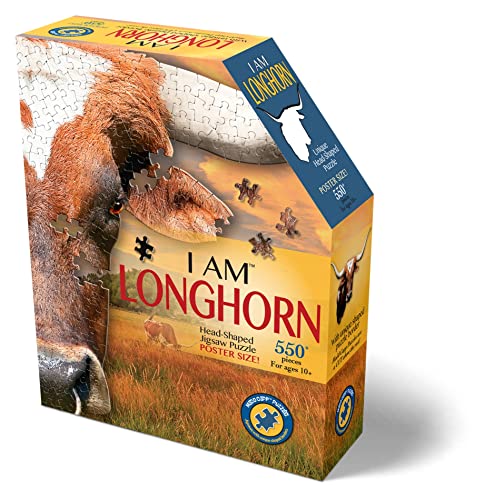 Madd Capp Puzzles I AM Longhorn 550 pieces Animal Shaped Jigsaw Puzzle - Image 5