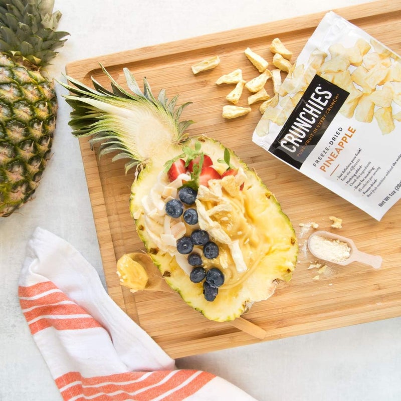 Crunchies Freeze-Dried Pineapple Snacks - 100% All Natural, Non-GMO, Kosher, Resealable Pack of 6 - Image 4