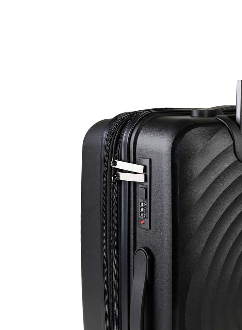 شنطة سفر 24 بوصة بعجلات دوارة - أسود - Image 5