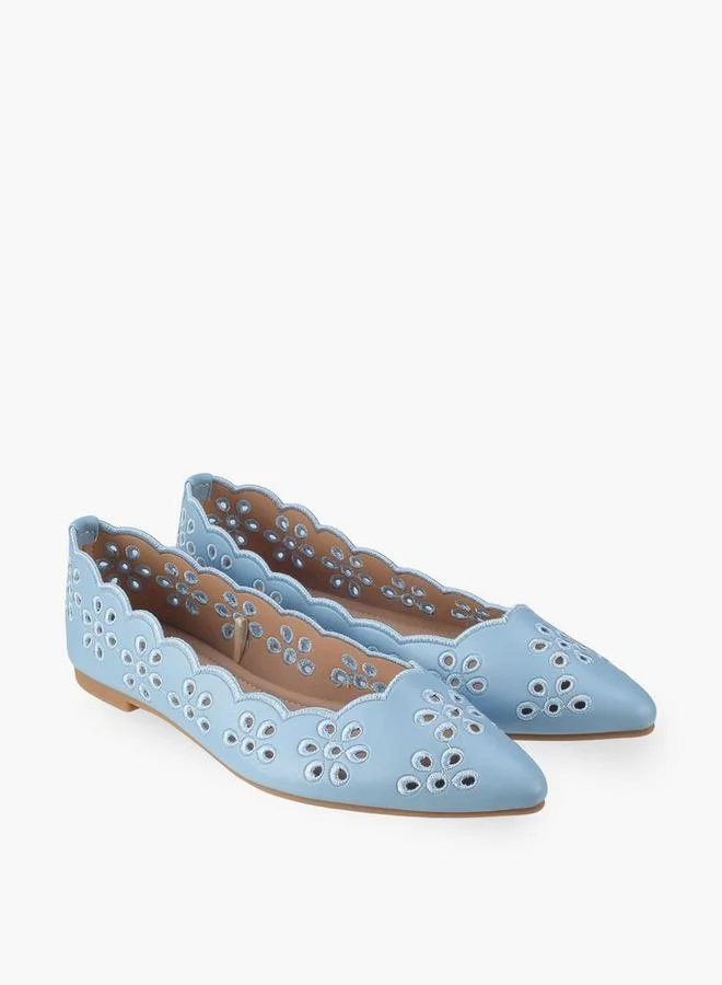 Women Laser Cut Ballerina Shoes