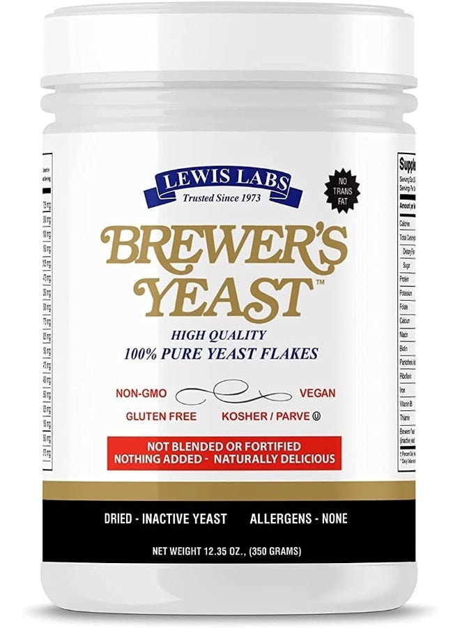 Lewis Labs Brewers Yeast Flakes For Lactation Cookies, Breastfeeding Supplement To Boost Mother'S Milk (1 Pack) - Non Fortified, Unsweetened - Kosher, Gluten Free, Non Gmo, Vegan, Plant Based Protein Powder - Image 1
