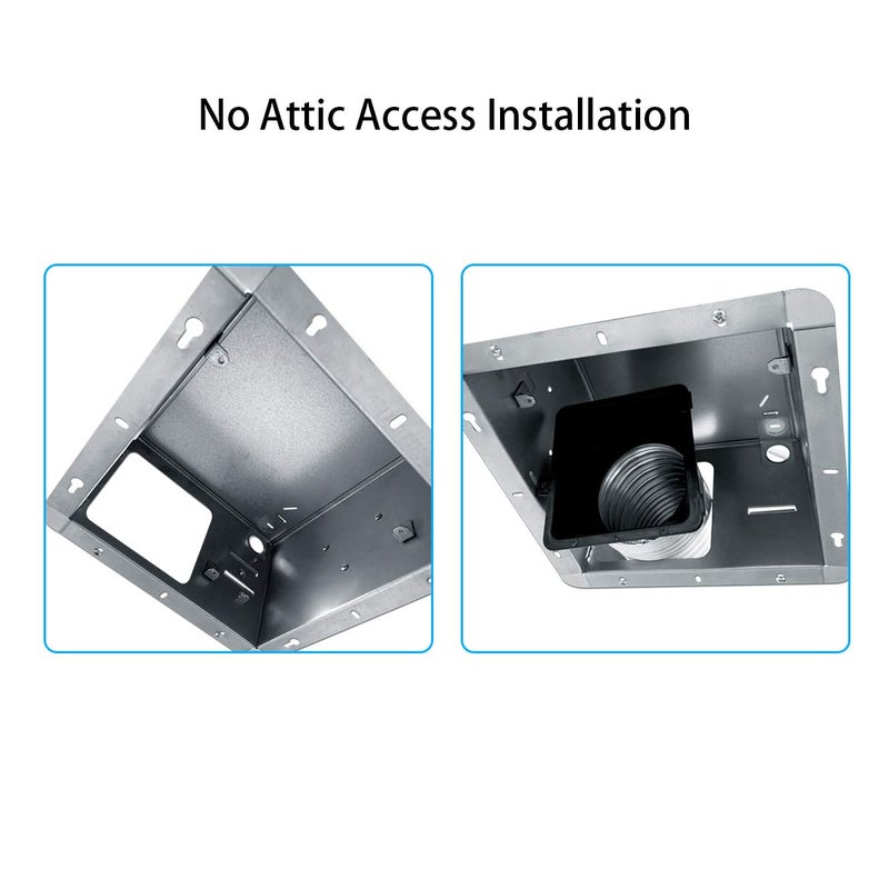 Tech Drive Super Quiet 110 CFM, 1.5 Sone Bathroom Ventilation and Exhaust Fan with Humidity Sensor, No Attic access Needed Installation, Ceiling Mounted Fan,White - Image 5