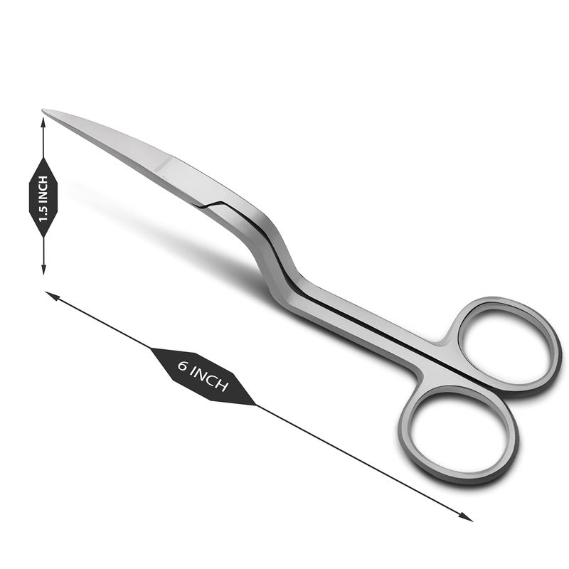 XTRM CRAFT 6 Inch Double Curved Scissors â€“ Professional Grade, Multi-Purpose Precision Scissors for Crafting, Embroidery, and Dog Grooming - Image 3
