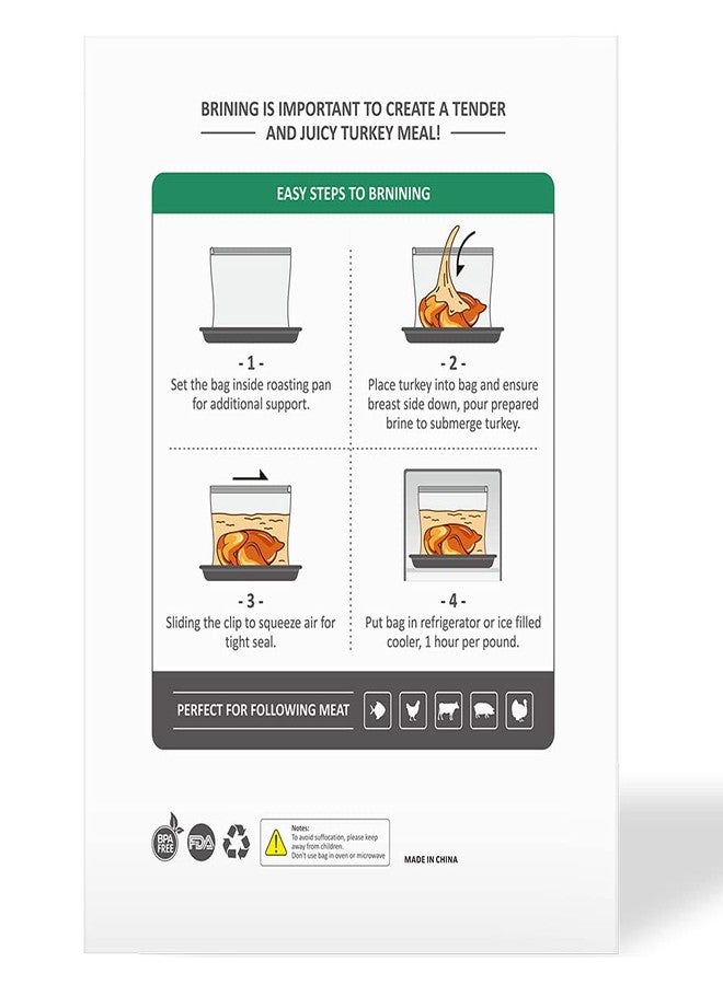 ECOOPTS 3 Counts Turkey Brining Bag by ECOOPTS | 26"×22" Extra Large | Thickened Brining Bag Holds Up to 35 Pounds | Double Zippers Seal | BPA Free (3 Brine bags) - Image 4