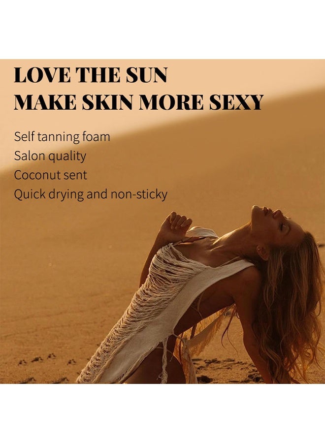 DIMSHOW Self Tanner Without Sunshine Tanning Spary, Sunless Tanning Mist with Coconut Scent, Quick Drying Non-Sticky Fake Tan for Natural Bronzed Skin 50ML - Image 4