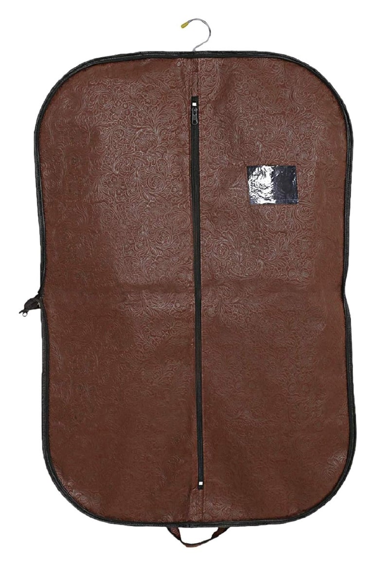 Kuber Industries Kuber Industries Embossed Design 2 Pieces Foldable Non Woven Mens Coat Blazer Cover Black Brown CTKTC042274 - Image 3