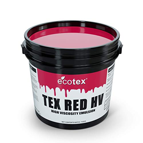 Ecotex® Tex Red HV Emulsion (Pint - 16oz.) - High Viscosity Pre-Sensitized Screen Printing Emulsion, for Plastisol and UV Inks, Silk Screens, Textiles, and Fabric - Screen Printing Supplies - Image 1