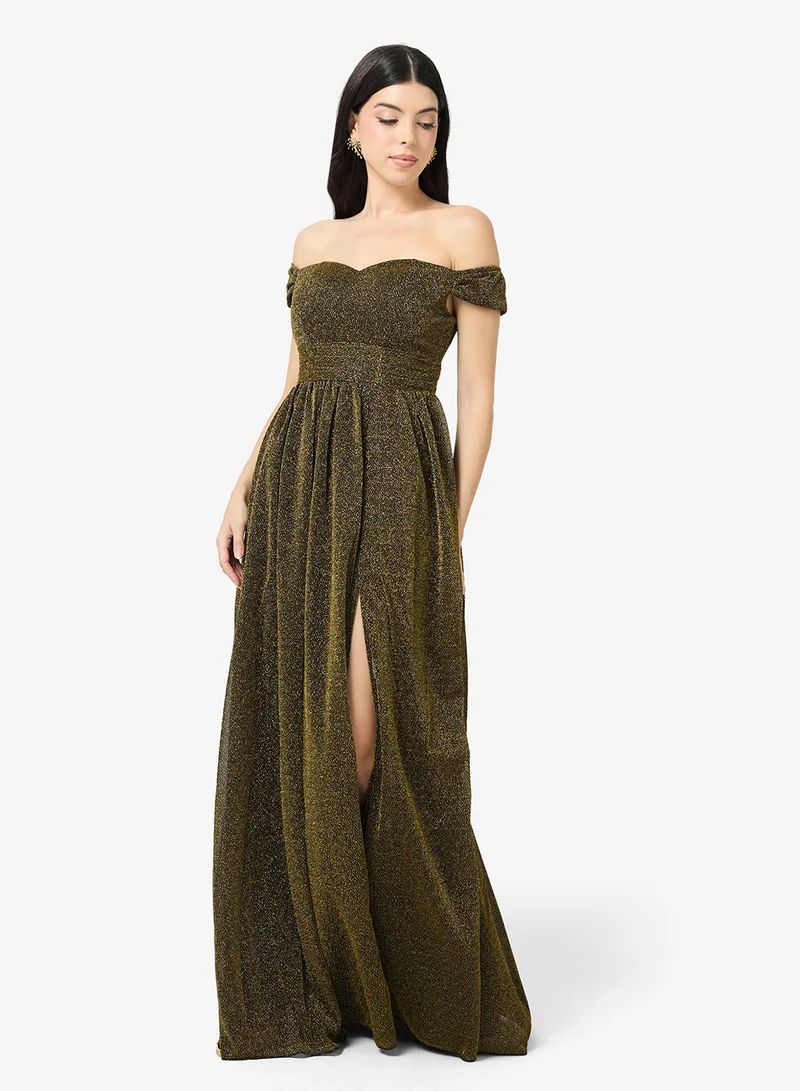Ella Limited Edition Off Shoulder Shimmer Dress