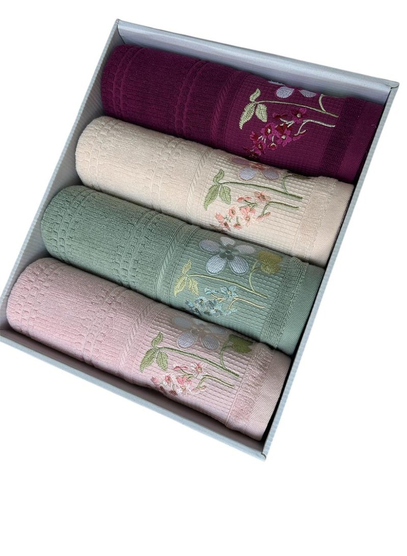 Homex Luxury Bath Towel Set – 4 Pieces, 60×120 cm, Premium Quality with Elegant Design  - Image 4