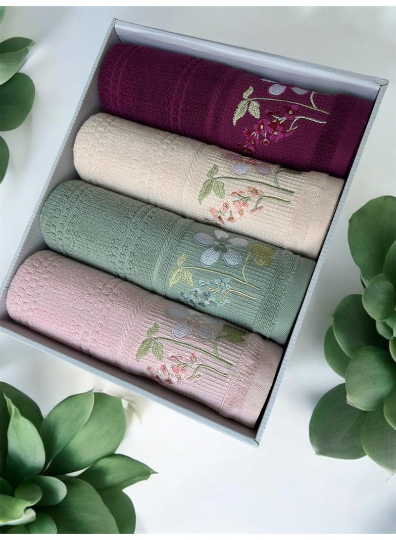 Homex Luxury Bath Towel Set – 4 Pieces, 60×120 cm, Premium Quality with Elegant Design  - Image 5