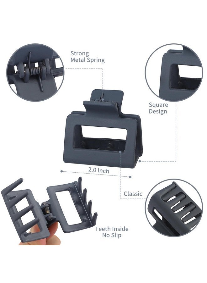 سيسيايبو مشابك شعر متوسطة الحجم من Sisiaipu مقاس 2 بوصة، 12 مشبك شعر مربع للشعر الرقيق، غير لامع، غير قابل للانزلاق، مشابك فك الموز من الأكريليك، إكسسوارات شعر بالجملة للنساء والفتيات - محايد - Image 5