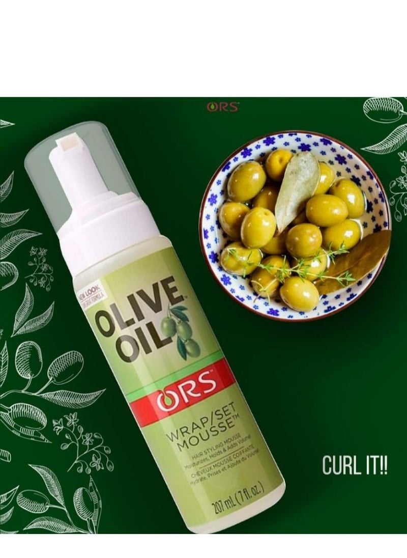 ORS Olive Oil Wrap Set Mousse Protective Style 207ml  - Image 1
