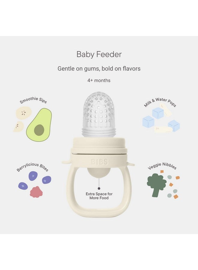 BIBS Baby Feeder with 2 Silicone Nipples, Compatible with Freezer Tray, Easy-Grip, BPA-Free - Ideal for Teething & Self-Feeding, 4+ Months - Ivory - Image 4