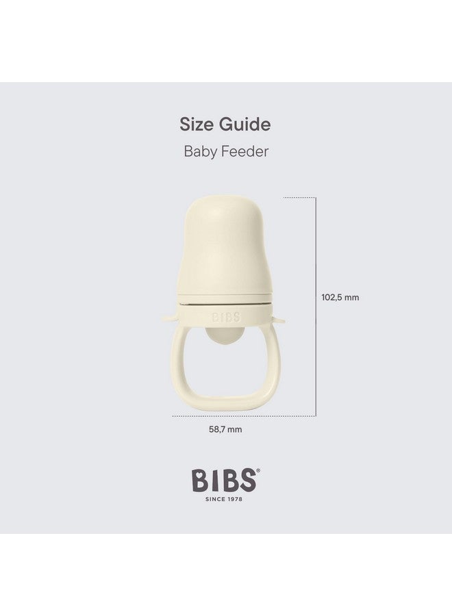 BIBS Baby Feeder with 2 Silicone Nipples, Compatible with Freezer Tray, Easy-Grip, BPA-Free - Ideal for Teething & Self-Feeding, 4+ Months - Ivory - Image 3