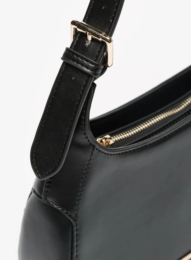 Flora Bella By Shoexpress Solid Shoulder Bag with Adjustable Handle and Zip Closure