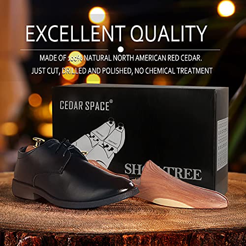 Cedar Space Cedar Shoe Trees for Men, 7.5-14 Sizes Cedar Shoe Trees, 2 Pairs Wooden Shoe Stretcher Tree, 2 Pairs, CS41 -US Size Men8 - Image 2
