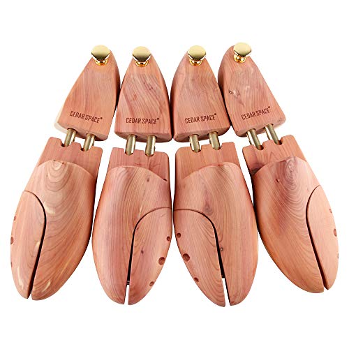 Cedar Space Cedar Shoe Trees for Men, 7.5-14 Sizes Cedar Shoe Trees, 2 Pairs Wooden Shoe Stretcher Tree, 2 Pairs, CS41 -US Size Men8 - Image 1