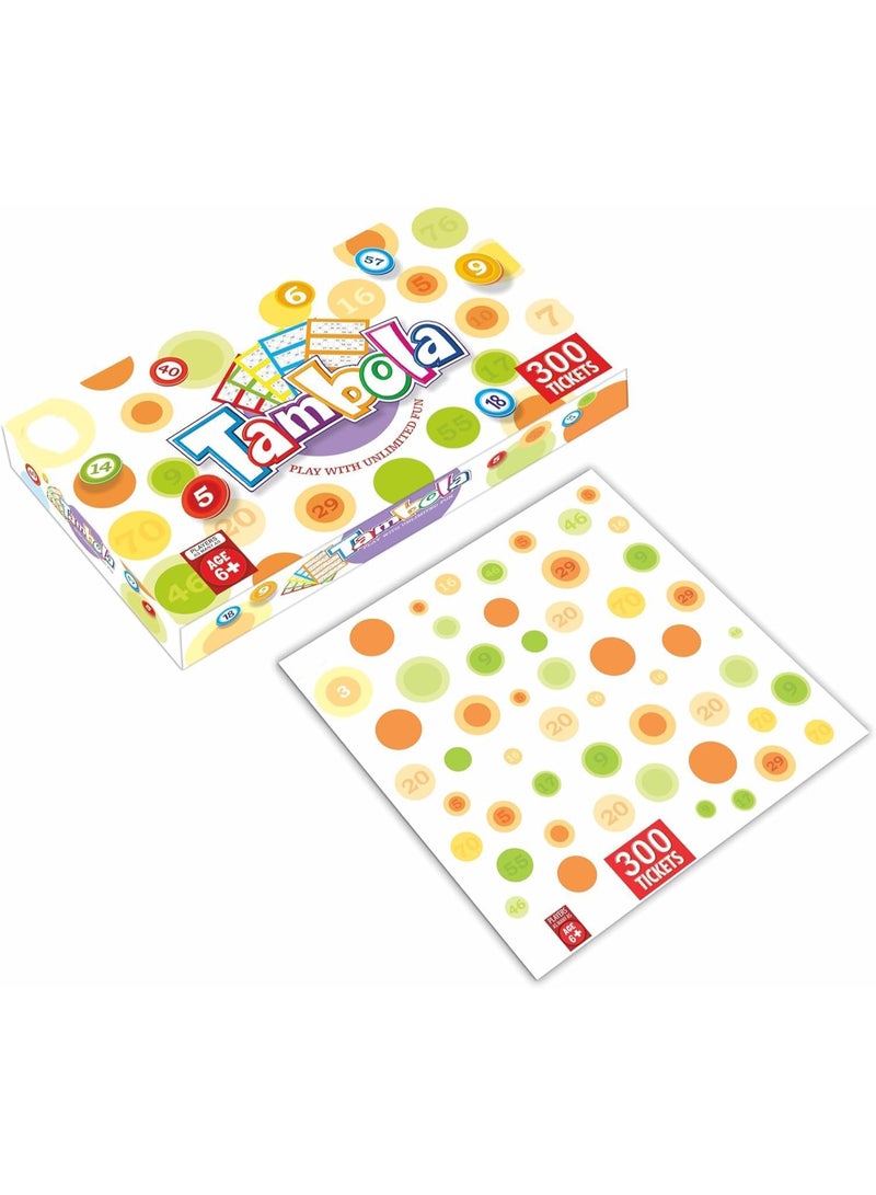 Tambola Housie Game Set – 300 Tickets with 90 Plastic Tokens Multicolor Board Game for Family, Parties and Kids & Adults Entertainment - Image 1