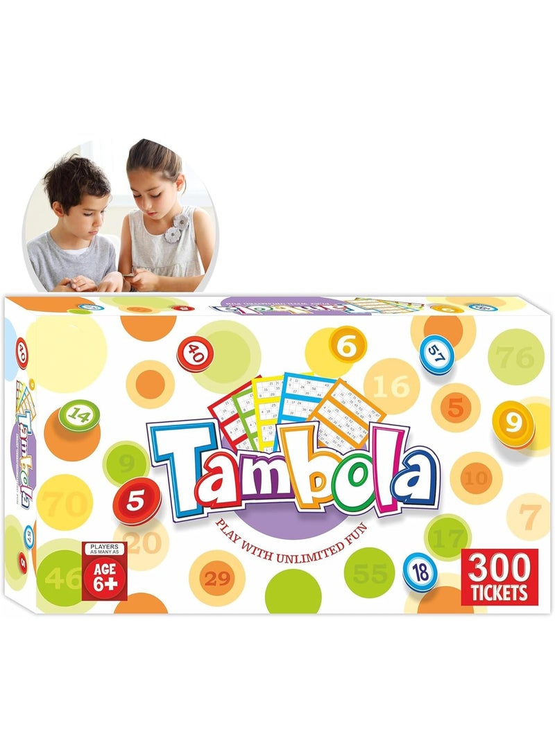 Tambola Housie Game Set – 300 Tickets with 90 Plastic Tokens Multicolor Board Game for Family, Parties and Kids & Adults Entertainment - Image 2