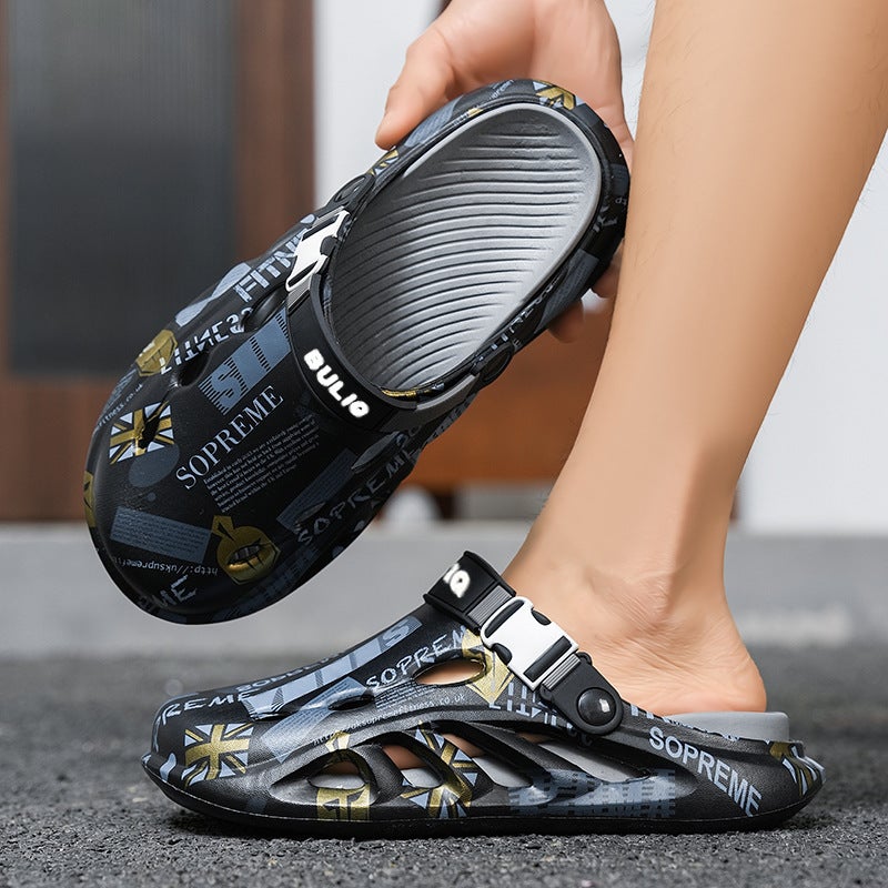 Boys' And Girls' Summer Clogs, Dual-Use Sports Beach Sandals For Couples, Unisex Non-Slip Closed-Toe Slippers - Image 1