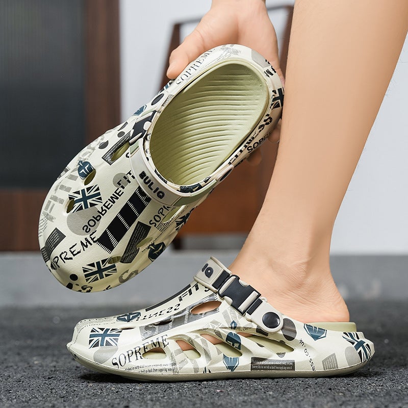 Boys' And Girls' Summer Clogs, Dual-Use Sports Beach Sandals For Couples, Unisex Non-Slip Closed-Toe Slippers - Image 3