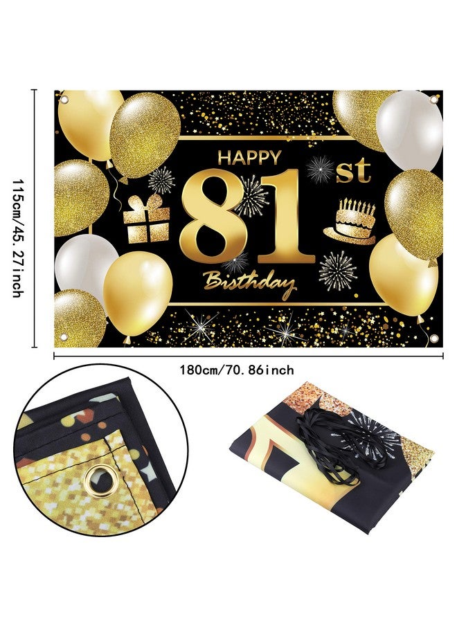 IMISI 81st Happy Birthday Banner - Men's Birthday Party Decorations & Backdrop - Image 2