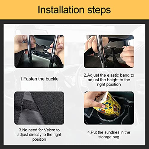 Hanemia Car Trunk Organizer and Storage, Backseat Hanging Organizer for SUV, Truck, MPV, Waterproof, Collapsible Cargo Storage Bag with 4 Pockets, Car Interior Accessories for Men and Women (Black) - Image 5