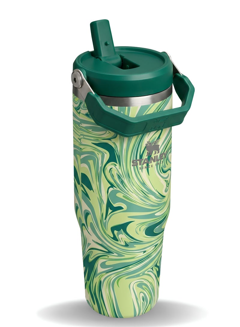 Stanley IceFlow 2.0 Fast Flow 30 oz Insulated Stainless Steel Tumbler with Handle – Leakproof BPA-Free Water Bottle with Twist-On Angled Spout Lid, Marbal Green - Image 2