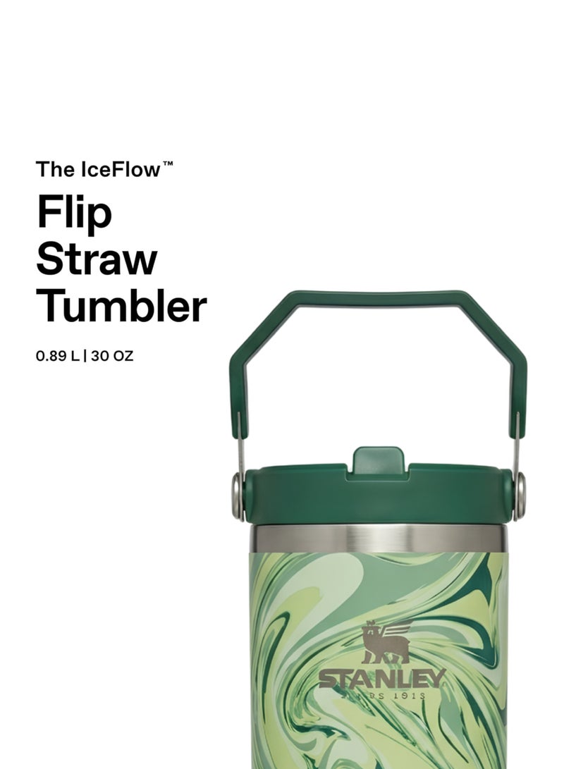 Stanley IceFlow 2.0 Fast Flow 30 oz Insulated Stainless Steel Tumbler with Handle – Leakproof BPA-Free Water Bottle with Twist-On Angled Spout Lid, Marbal Green - Image 5