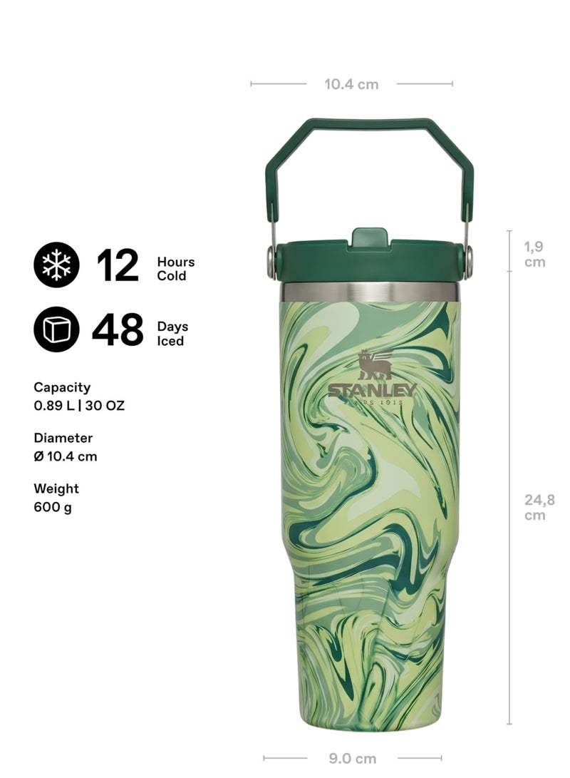 Stanley IceFlow 2.0 Fast Flow 30 oz Insulated Stainless Steel Tumbler with Handle – Leakproof BPA-Free Water Bottle with Twist-On Angled Spout Lid, Marbal Green - Image 4