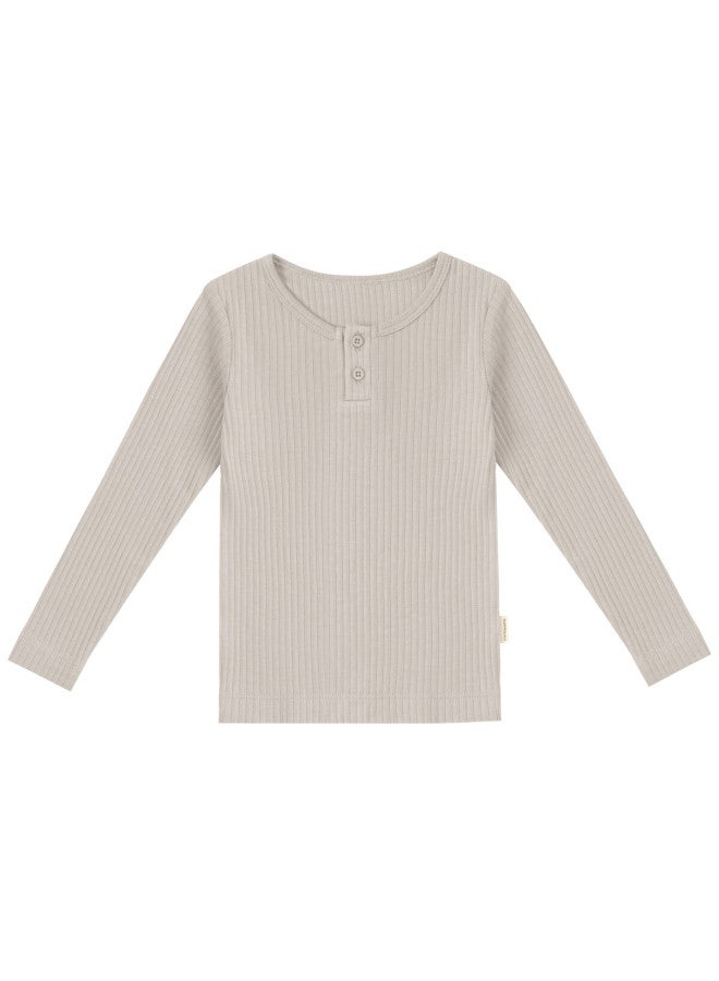 Happyology Uk Kids Four-season Ribbed Cotton Soft Top Silky Sleepwear Skin-friendly Underwear - Image 1