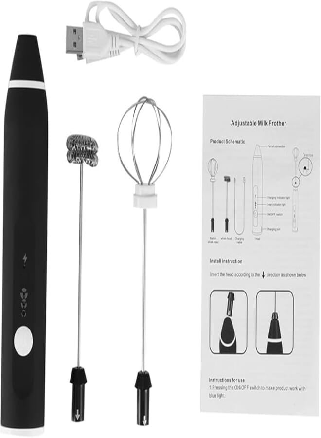 GLOGLOW Electric Milk Frothe Egg Beater USB Charging Mixer 3 Speed Settings Drink Stirrer Tools for Coffee Whisk Foam Maker Milk Latte