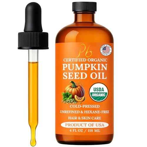 Pomberries Pumpkin Seed Oil â€“ USDA Organic, Cold-Pressed & 100% Pure, Unrefined, Pumpkin Oil for Hair Growth, Dry Skin & Face â€“ Natural Anti-Aging Moisturizer & Hair Oil for Dry, Damaged Hair â€“ Glass Bottle - Image 1