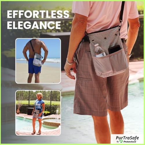 Prokevlock PurTraSafe Anti-Theft Crossbody Purse, UHMWPE & HPPE level V Material, Gray, Portable Key Lock Storage Purse for Travel, Camping, Pool, Beach, and More - Image 3