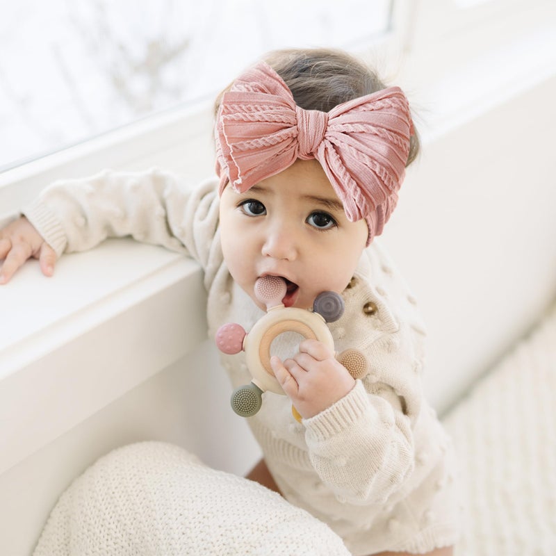 Prohouse 8 Pack Baby Headbands Soft Nylon Hairbands Hair Bows for Newborns Infants Toddlers and Baby Girls Elastic Hairbands for Daily Wear, Photoshoots - Image 5
