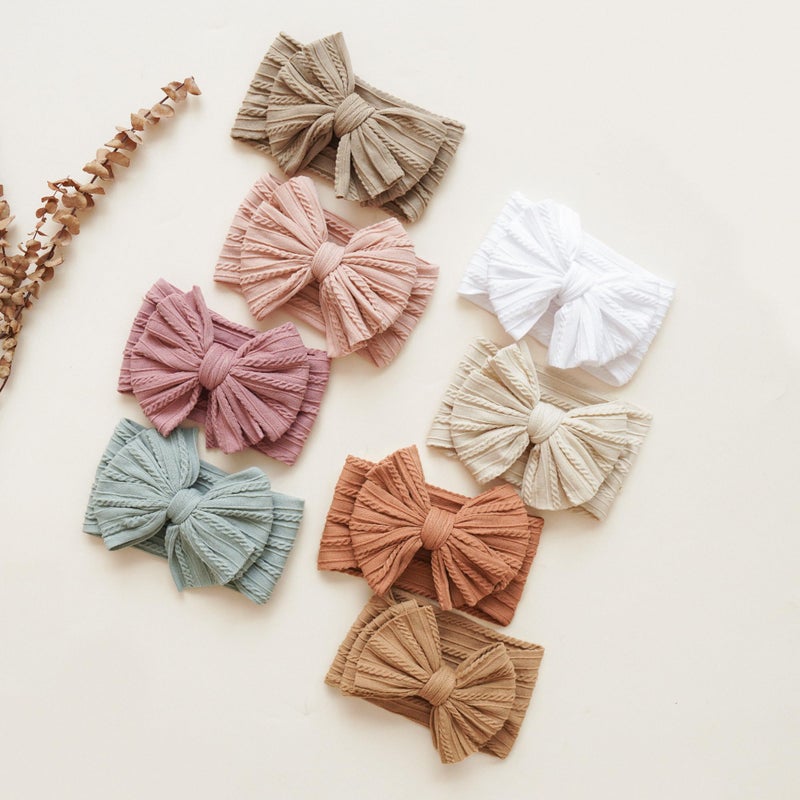 Prohouse 8 Pack Baby Headbands Soft Nylon Hairbands Hair Bows for Newborns Infants Toddlers and Baby Girls Elastic Hairbands for Daily Wear, Photoshoots - Image 4