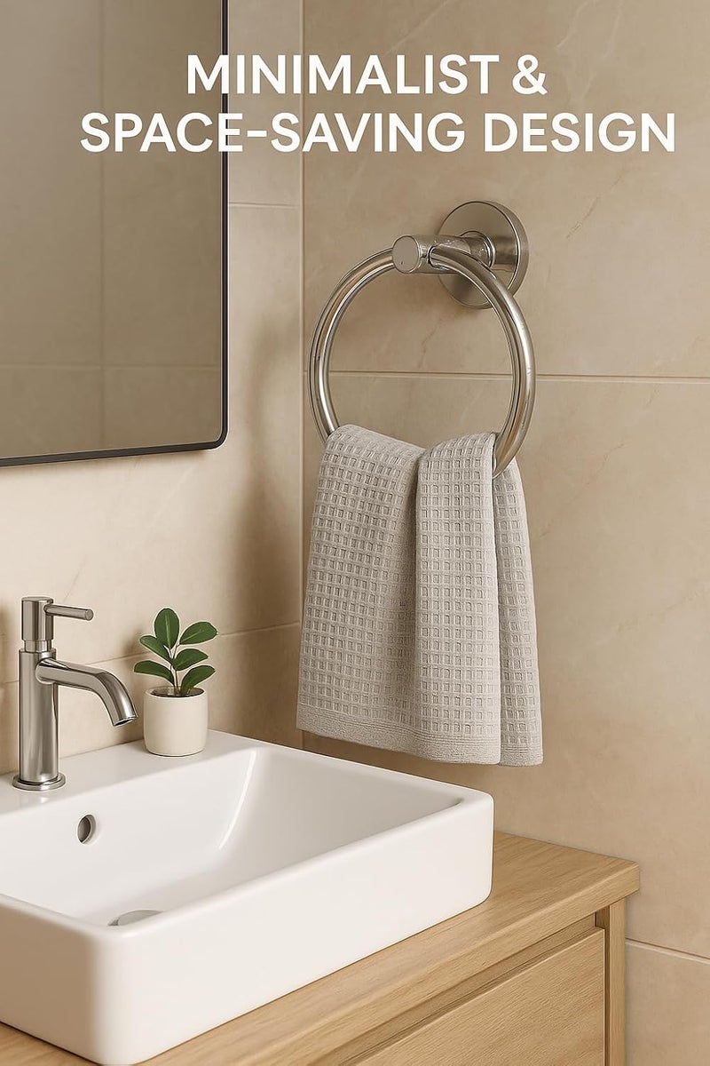 SBD Deluxe Stainless Steel 202 Towel Ring | Napkin Holder | Towel Hanger | Towel Ring for Bathroom Chrome Finish - Image 4