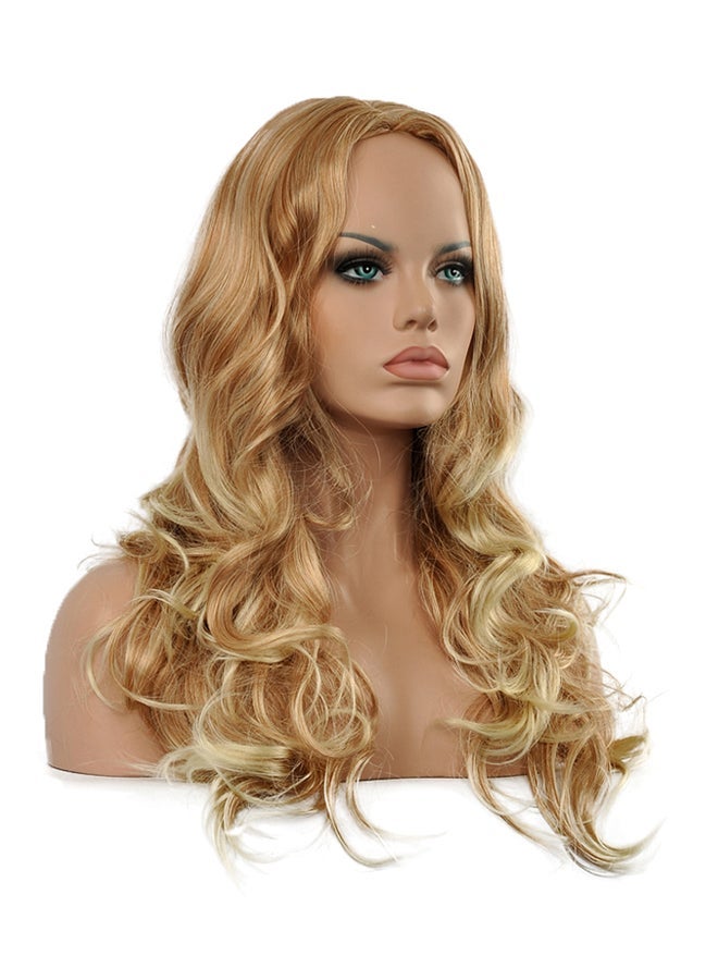NIBEMINENT Long Curly Wave Party Hair Wig Blond 300grams - Image 3